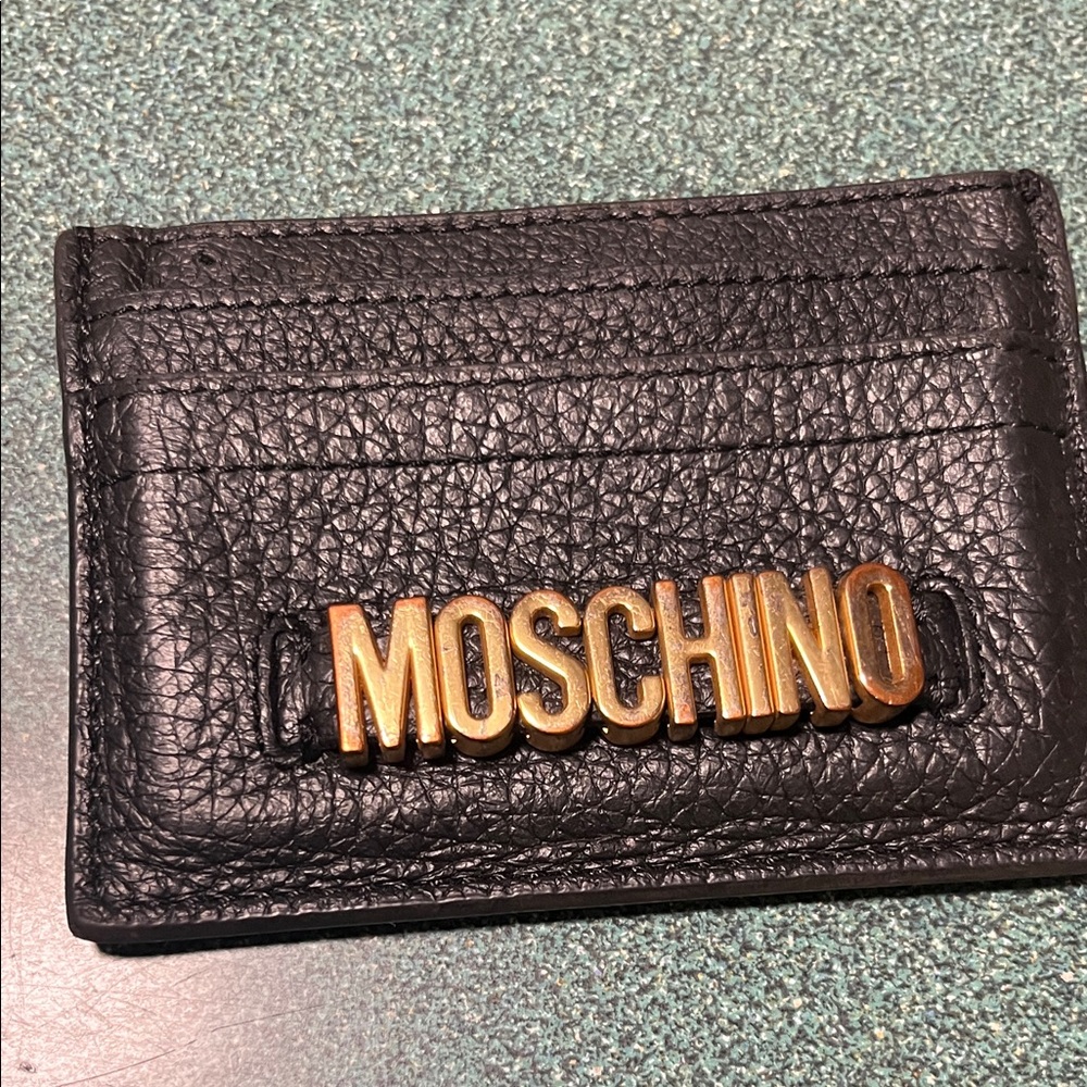 Moschino Black and Gold Card Holder